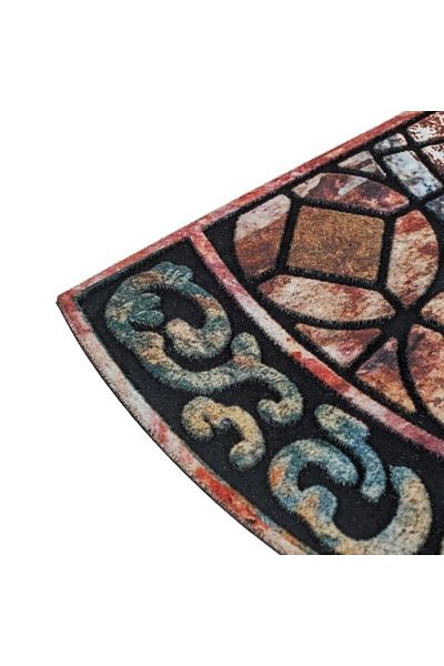 divendi-ro Entrance mat in the shape of a semicircle, made of rubber with textile surface, 75x45 cm