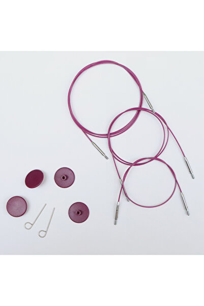 balım hobi evi KnitPro 360° Dönebilen Mor Değiştirilebilir Misinalı Şiş Kablo...