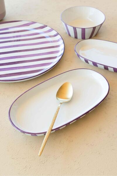 The Mia Joy Oval Service Set of 2 Purple 14X26X3 cm