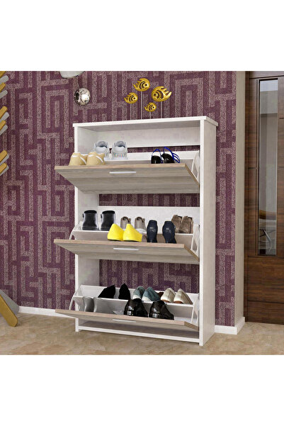 Modilayn TRIPLEX Cordoba Ayakkabılık, 72 cm Genişlik, 3 Düşer Kapaklı