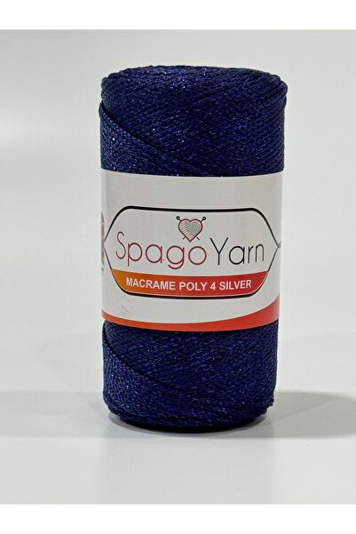 balım hobi evi Spago Poly 4 Ață de macrame din poliester argintiu sclipici 4N...