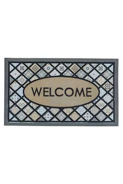 divendi-ro Entrance mat made of rubber with textile surface, 75x45 cm, gray