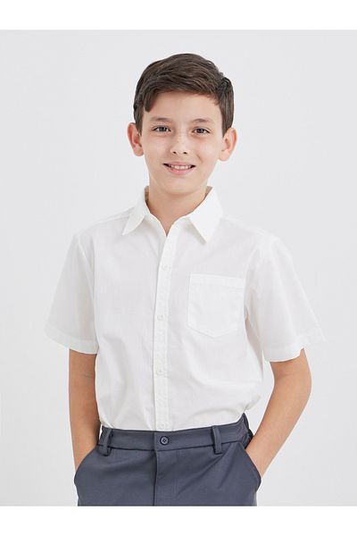 Styli Boys Off White Short Sleeves Shirt with Pocket