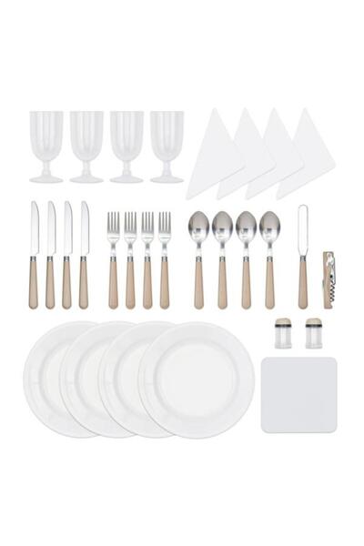 LİVOO Cos pentru picnic SEP 117 C, 4 persoane, 23 l, termoizolat (Bej)