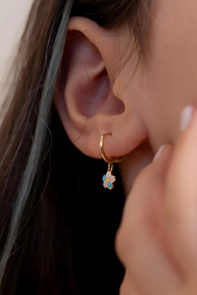 Bayar Gold 14 Ayar Altın Çiçek Figürlü Çocuk Küpe