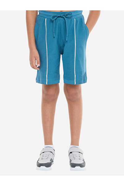 Victor and Jane By Styli Boys Textured Knit Polo T-Shirt and Shorts Set