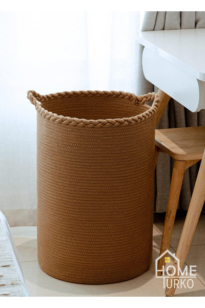 sfb JÜT KİRLİ SEPETİ MODERİN TASARIM OÖRGÜ DETAYLI HASIR ÇAMAŞIR OYUNCAK HAVLU BATTANİYE DEPOLAYICISI