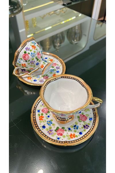 P&ORA PREMIUM KITCHEN PRODUCTS P&Ora Eldekor 2 Persons Cup Set Full Hand Made