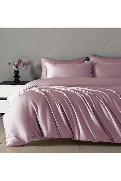 CHIRASO CHIRASO Bedding Set, Shiny SATIN, ELASTIC Sheet 180x200cm, Duvet Cover 200x230cm, 2 Pillowcases