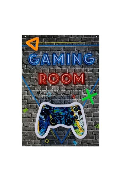 divendi-ro Decorative acrylic board with gaming pattern and LED Neon lights, 23.8x34 cm, multicolor