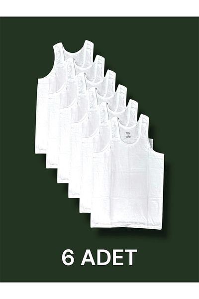 Erdenay Tekstil Men's Tank Top Cotton 6 Pack with Strap