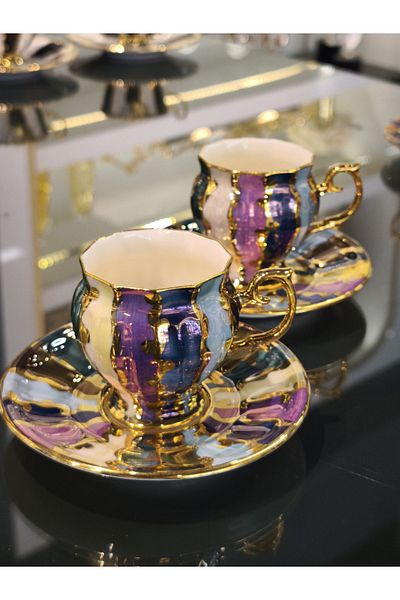 P&ORA PREMIUM KITCHEN PRODUCTS P&Ora Eldekor 2 Persons Cup Set Rainbow 2