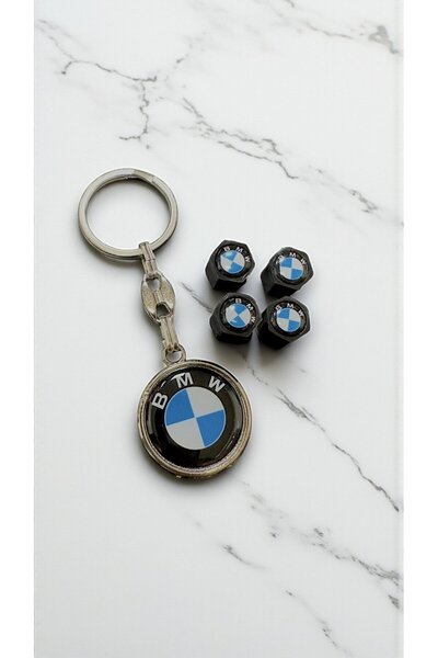 STİLİX GARAGE Bmw Written Metal Drop Keychain Bidirectional 1 Pcs 4 Pcs Valve...