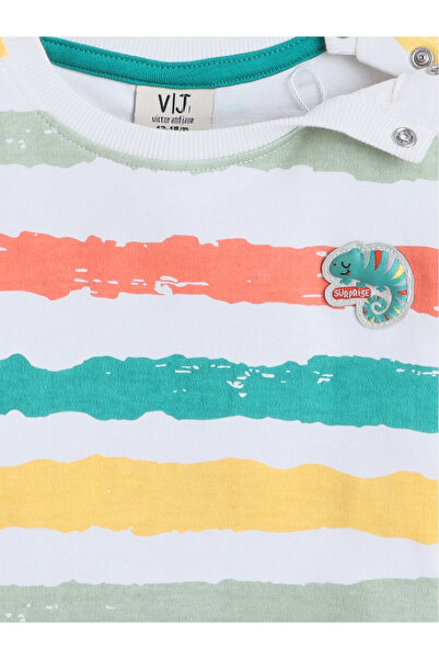 Victor and Jane By Styli Boys Multi Striped T-Shirt and Shorts Set