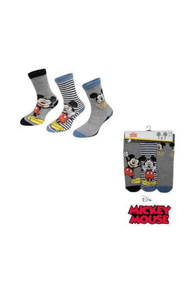 Mickey Mouse Set of 3 pairs of children's socks, gray, Mickey Mouse, Disney