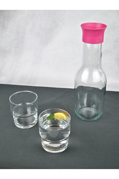 Qualitev Cam Sürahi Seti Detoks Kapaklı 1 Litre Sürahi ve 2 Adet Paşabahçe Ca...