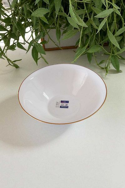 Luminarc Set of 2 Carine Tempered Gilded Salad Bowl White 27 cm