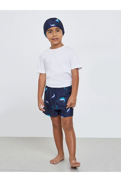 Styli Boys Graphic Swim Shorts and Cap Set