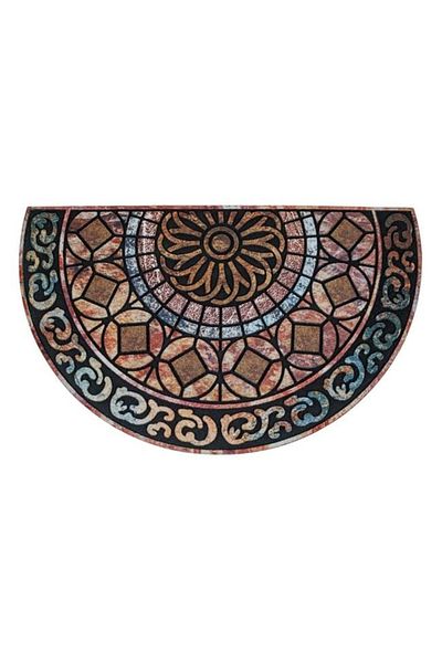 divendi-ro Entrance mat in the shape of a semicircle, made of rubber with textile surface, 75x45 cm
