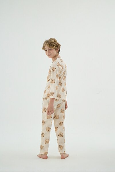 ZEYZEY 8902 Unisex Children's Buttoned Pajama Set