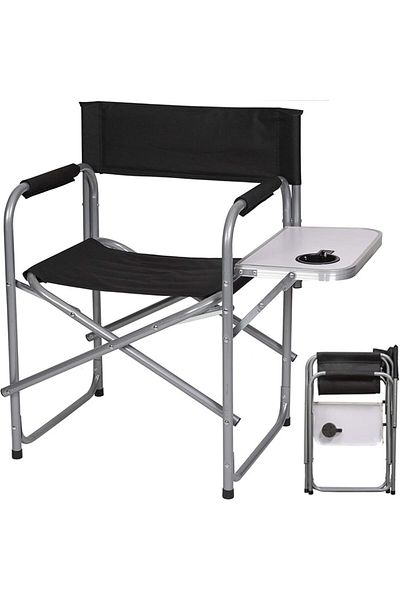 unbranded Camping Chair Oversized Folding Lightweight Chair with Attached Side Table, Armrest, Side Pocket, Fo