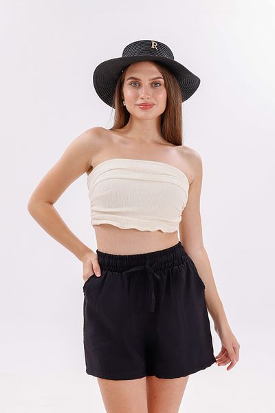 GENIUS STORE Genius Store Women's Shorts Aerobin Cotton Pocketed Non-Shrink Fabric Shorts with Elastic Waist
