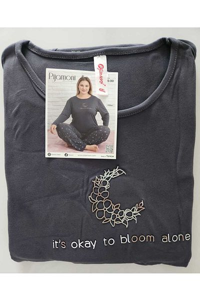 Pijamoni Milan Fabric Plus Size Long-Sleeve Pajamas Set 7666