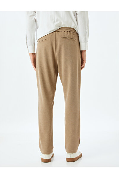 Koton Chino Sweatpants with Lace-Up Waist, Viscose Blend, Pocket Stitching Detail