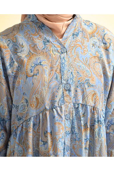 Bilenler Women's Modal Hijab Dress – Paisley Pattern – Comfortable Fit – 135 cm Height – 1-2 Sizes