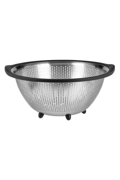 divendi-ro Metal colander with plastic edge, size 29x12.5cm, silver