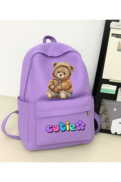 Touz Moda Cute Bear Printed School, Dershane, Course Backpack