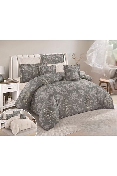 NAGAMA 100% cotton double-sided printed bedspread, 8-piece comforter set, size 230*250cm
