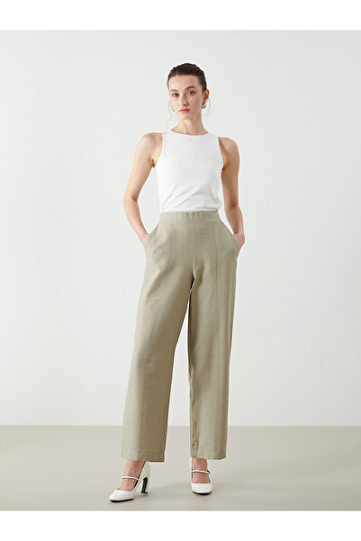 LC Waikiki Lcwaikiki Classic Khaki Elastic Waist Women's Trousers