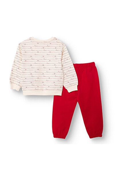 ebebek Hello Baby HelloBaby Kız Bebek Eşofman Takımı Bisiklet Yaka Uzun Kol Lastikli Paça