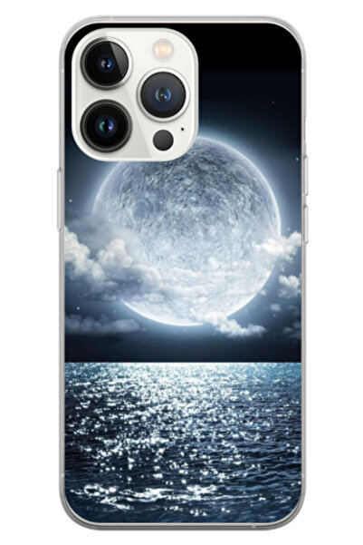 Atlas Husa personalizata HQ Print pentru Apple iPhone 15 Pro Max, Moon Sky, S...