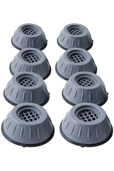 co arma Washer Foot Cushion, 8 Pieces, Gray/Black, 4 x 5 cm
