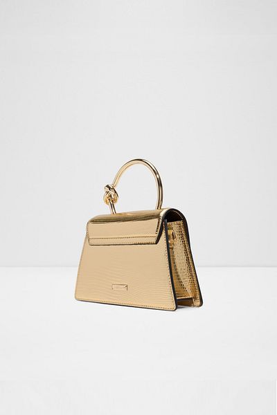 Aldo Ledeteriel - Women's Metal Handle Magnet Closure Small Size Gold Bag