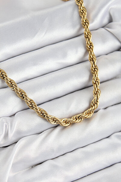 N&M STORE 316L Steel Twist Model Gold Color Women's Necklace