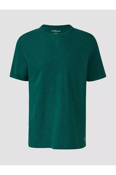s.Oliver Men's T-shirt with yarn structure, crew neck