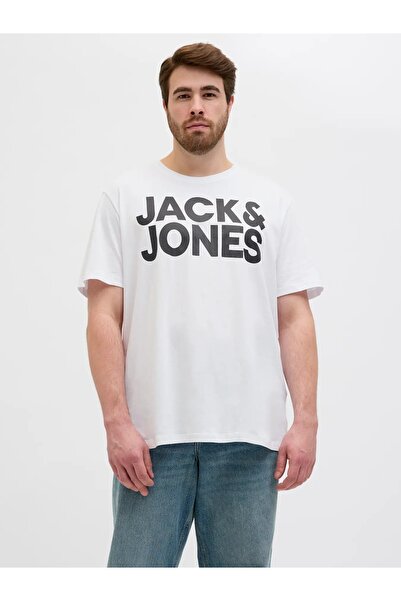 Jack & Jones Μπλουζάκι με λογότυπο και λαιμόκοψη ποδηλάτου - Υπερμεγέθη