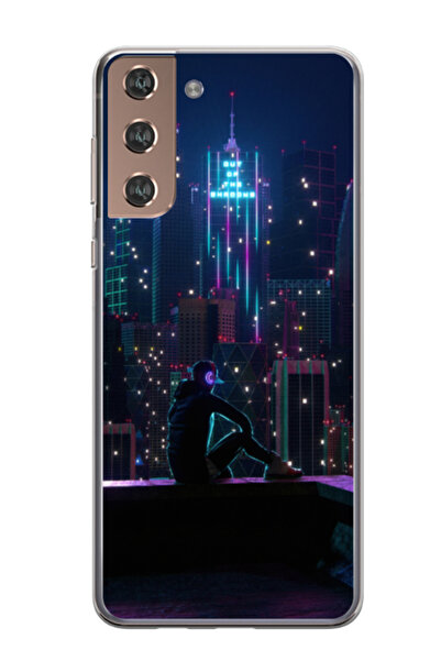 Atlas Εξατομικευμένη θήκη για Samsung Galaxy S21 Plus, μοντέλο Neon City, S1D...