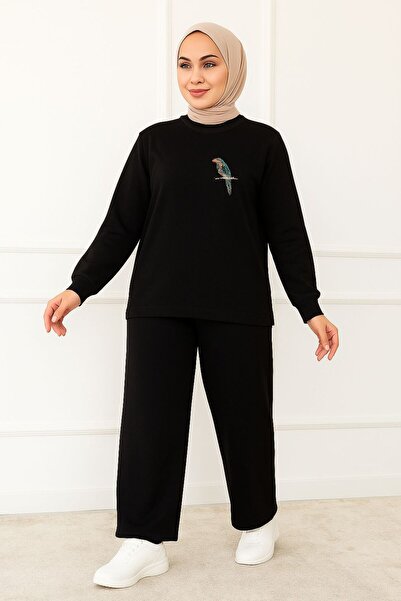 Sfg Life Moda Women's Black Hijab Clothing Stylish Elegant Bird Stone Detaile...