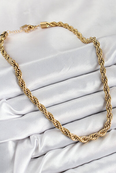 N&M STORE 316L Steel Twist Model Gold Color Women's Necklace