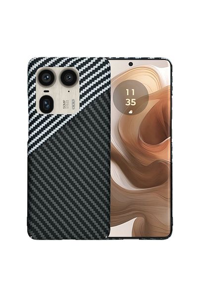 Tim Protective Case for Motorola Edge 50 Ultra, Timacontech, K47, Hard Plastic, Stealth Titanium Grey