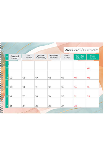 NATURELBASIM 2026 MASAÜSTÜ DEFTER PLANLAMA TAKVİM 23X33 CM