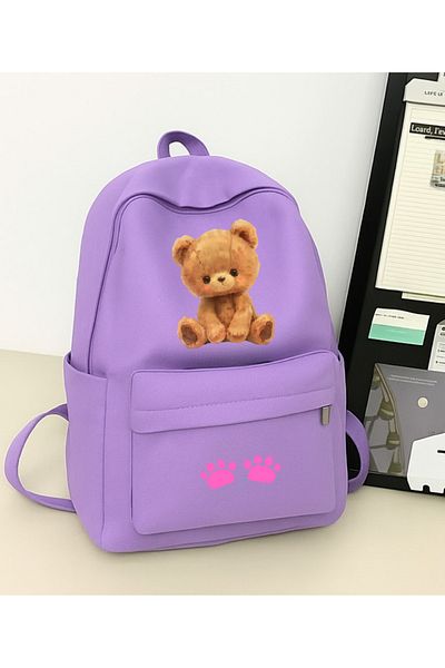 Touz Moda Bear Printed School, Dershane, Course Backpack