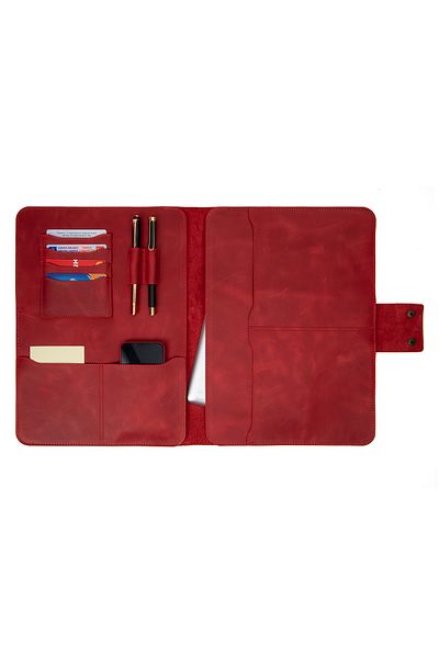 deridense M2 13-14 Inch MacBook Pro-Air Genuine Leather Crazy Leather Organizer Briefcase Tablet Case