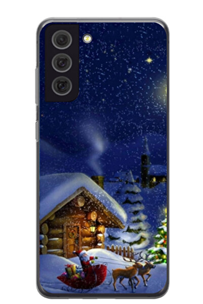 Atlas Персонализиран калъф за Samsung Galaxy S21 FE, модел „Коледна вила“, S1...