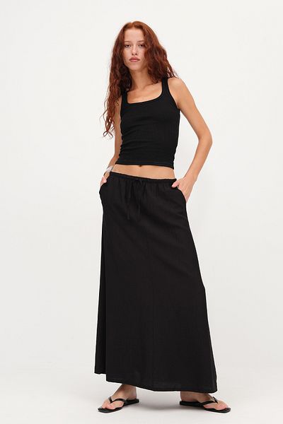 Addax Elastic Waist Long Skirt E10511