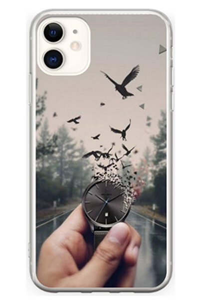 Atlas Husa personalizata pentru Apple iPhone 11, model Time Flies #2, S1D1M0365